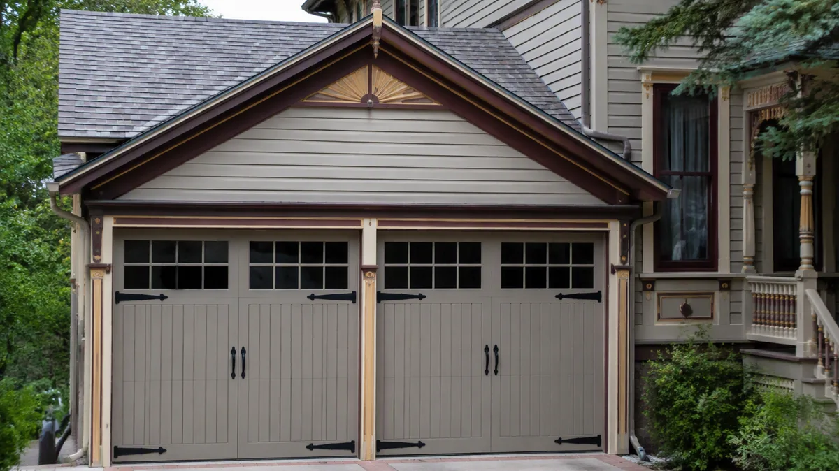 Carriage-style garage doors on a Colorado home